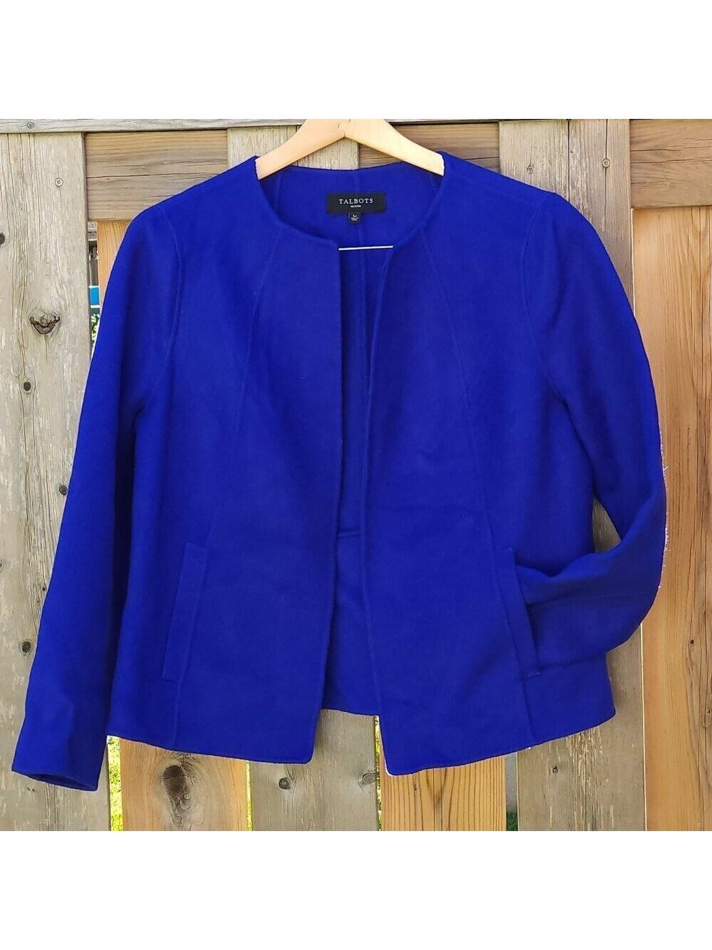 Talbots | Double Faced Felted Wool Blazer Open Front Size Petite LARGE CN1204
